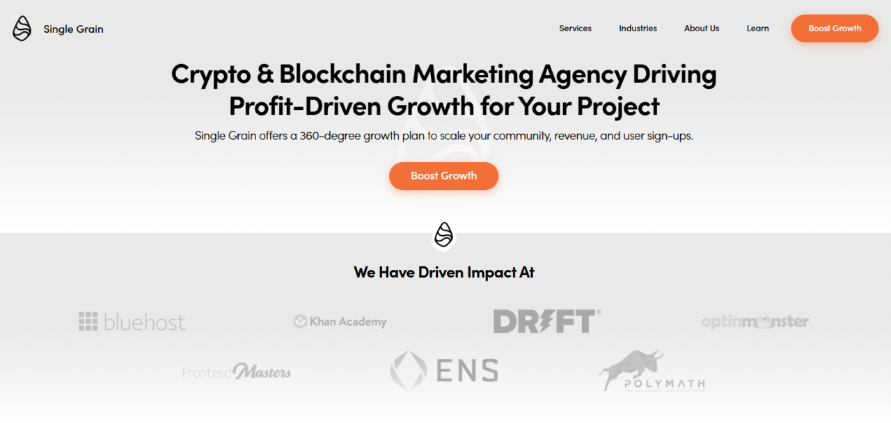 single grain crypto marketing agency